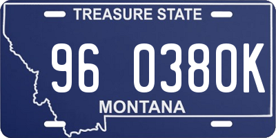 MT license plate 960380K