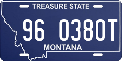 MT license plate 960380T