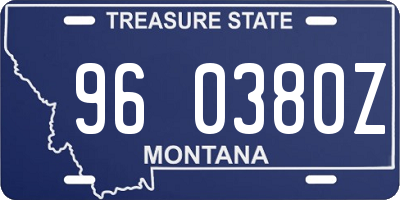 MT license plate 960380Z
