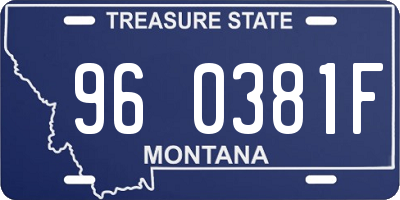 MT license plate 960381F