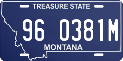 MT license plate 960381M