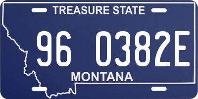 MT license plate 960382E