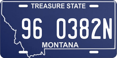MT license plate 960382N