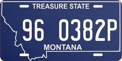 MT license plate 960382P