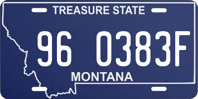 MT license plate 960383F