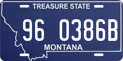 MT license plate 960386B