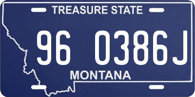MT license plate 960386J