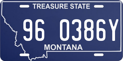 MT license plate 960386Y