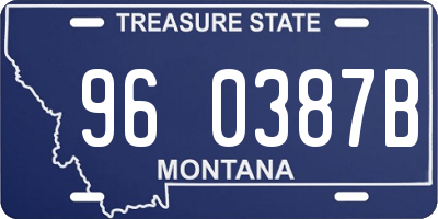 MT license plate 960387B