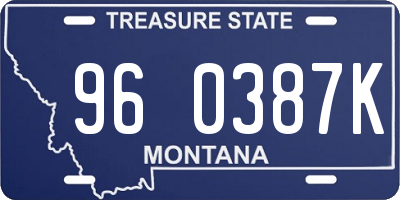 MT license plate 960387K