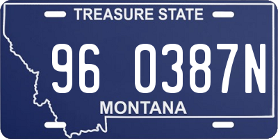 MT license plate 960387N