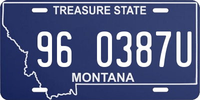 MT license plate 960387U