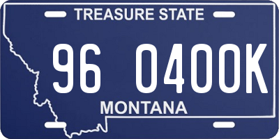 MT license plate 960400K