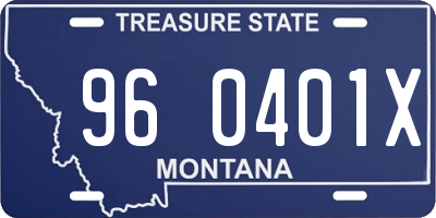 MT license plate 960401X