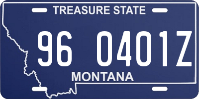 MT license plate 960401Z