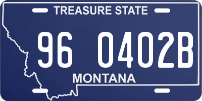 MT license plate 960402B