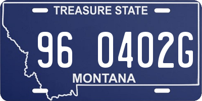 MT license plate 960402G