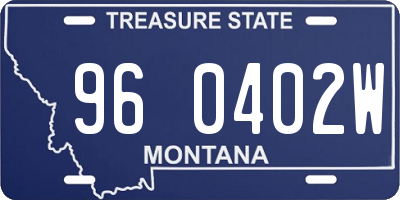 MT license plate 960402W