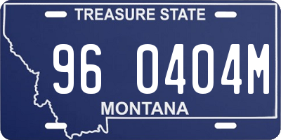 MT license plate 960404M