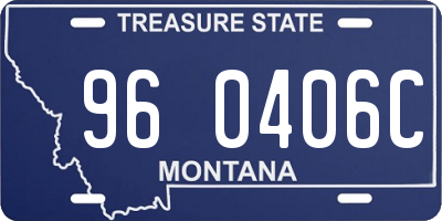 MT license plate 960406C