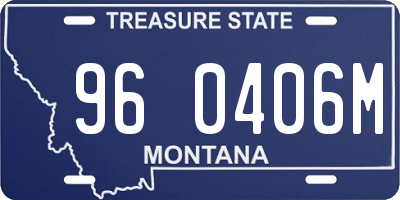 MT license plate 960406M