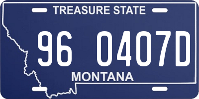 MT license plate 960407D