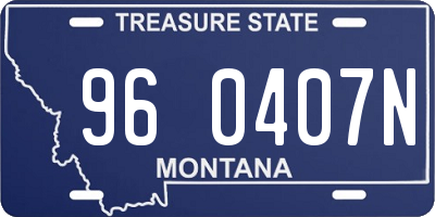 MT license plate 960407N