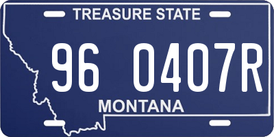 MT license plate 960407R