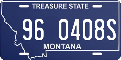 MT license plate 960408S