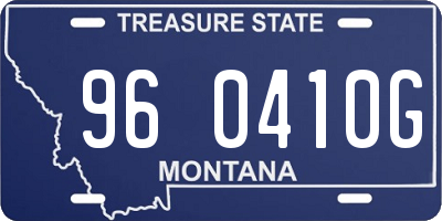 MT license plate 960410G