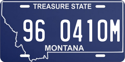 MT license plate 960410M