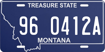 MT license plate 960412A