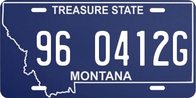 MT license plate 960412G