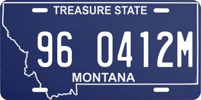 MT license plate 960412M