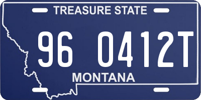 MT license plate 960412T