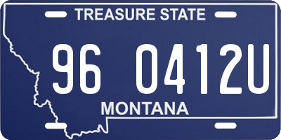 MT license plate 960412U