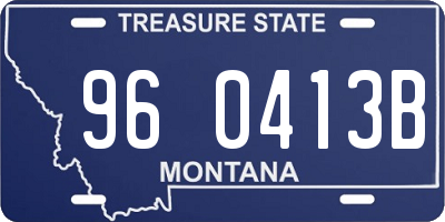 MT license plate 960413B