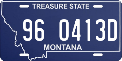 MT license plate 960413D
