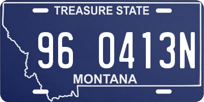 MT license plate 960413N