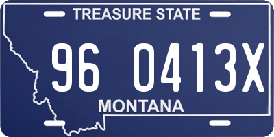 MT license plate 960413X