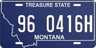 MT license plate 960416H