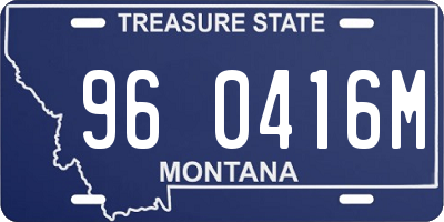 MT license plate 960416M