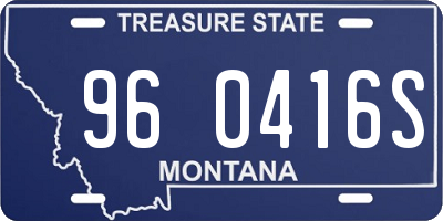 MT license plate 960416S