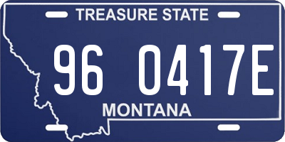 MT license plate 960417E