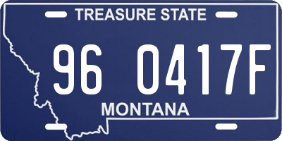 MT license plate 960417F