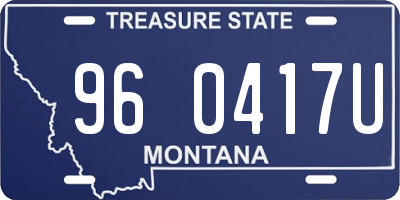MT license plate 960417U