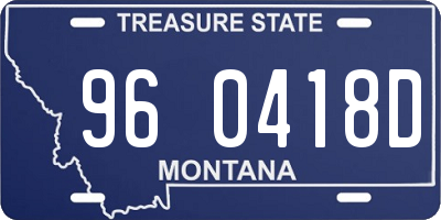 MT license plate 960418D