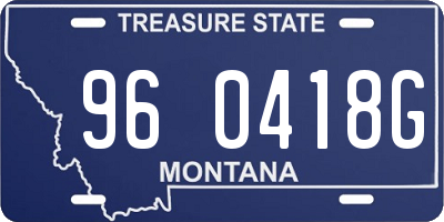 MT license plate 960418G