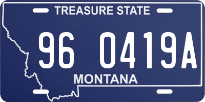 MT license plate 960419A