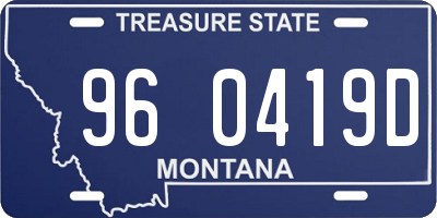 MT license plate 960419D